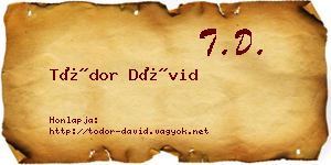 Tódor Dávid névjegykártya